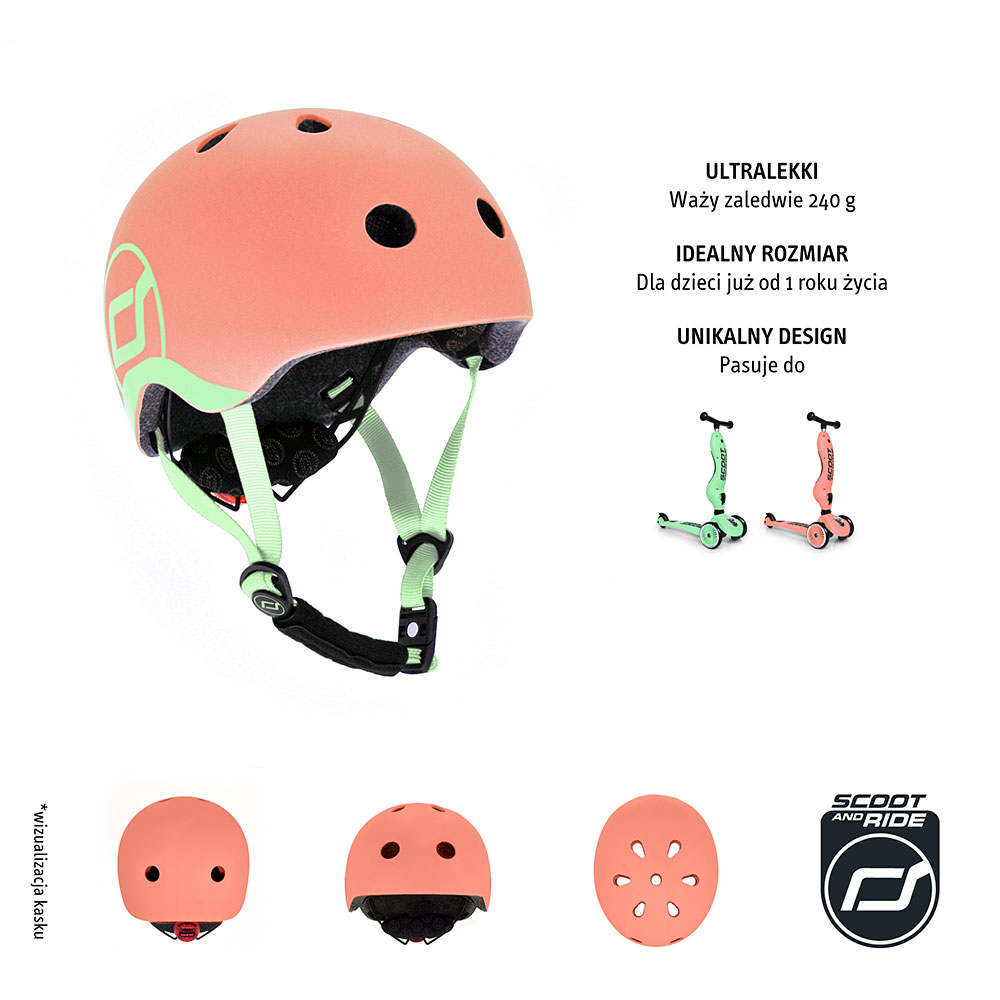 Scootandride Kask XXS-S Peach 1-5 lat
