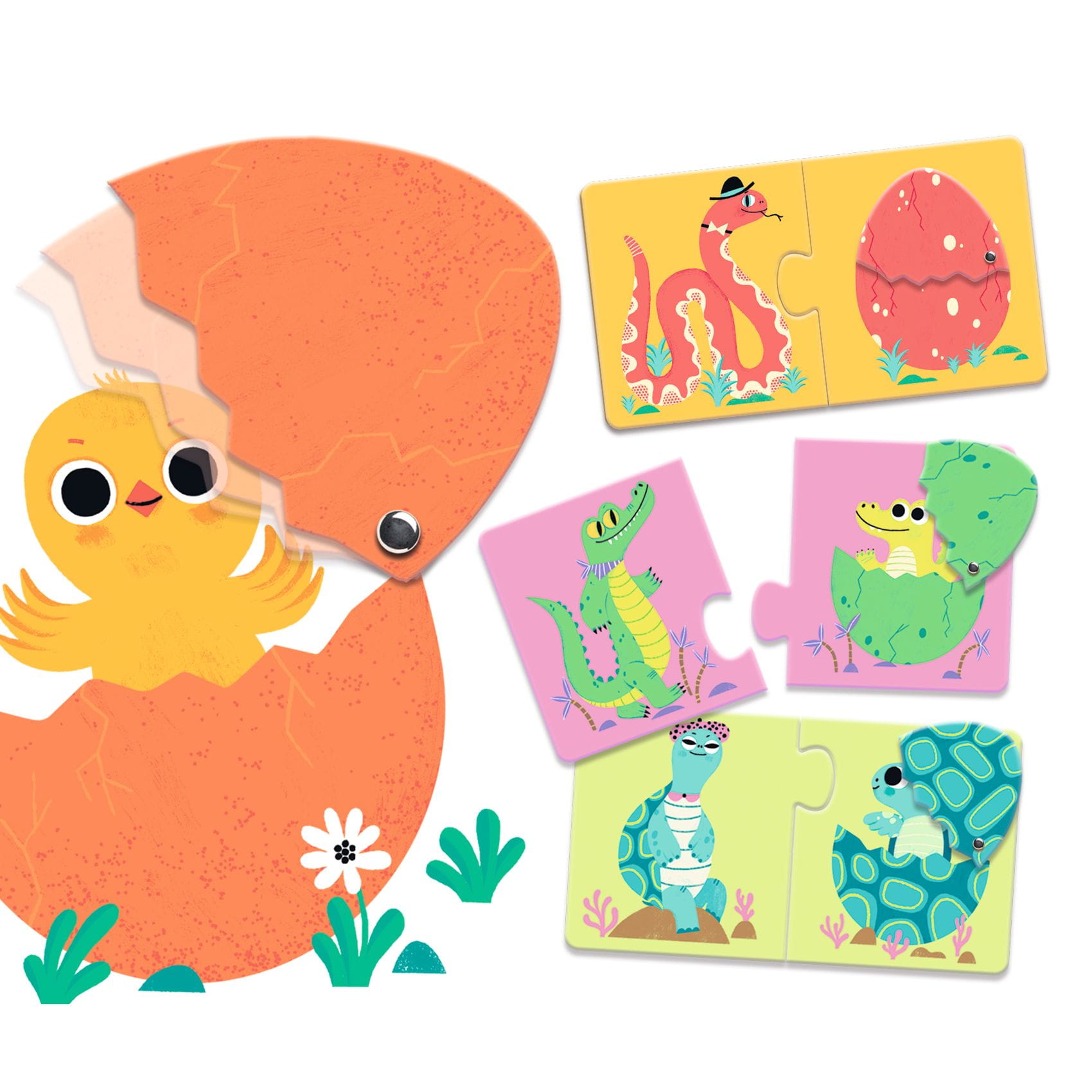 Djeco Puzzle Duo Zabawne Jajka 12 elementów 2+