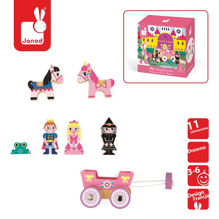 Janod Księżniczka Zestaw Drewniany Story 7el 3+