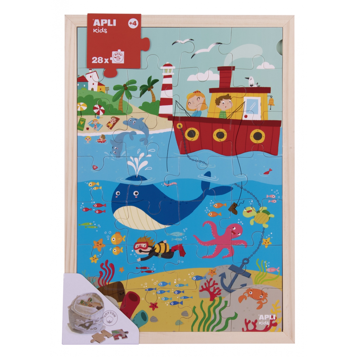 Apli Kids Puzzle Drewniane Ocean 28el 4+