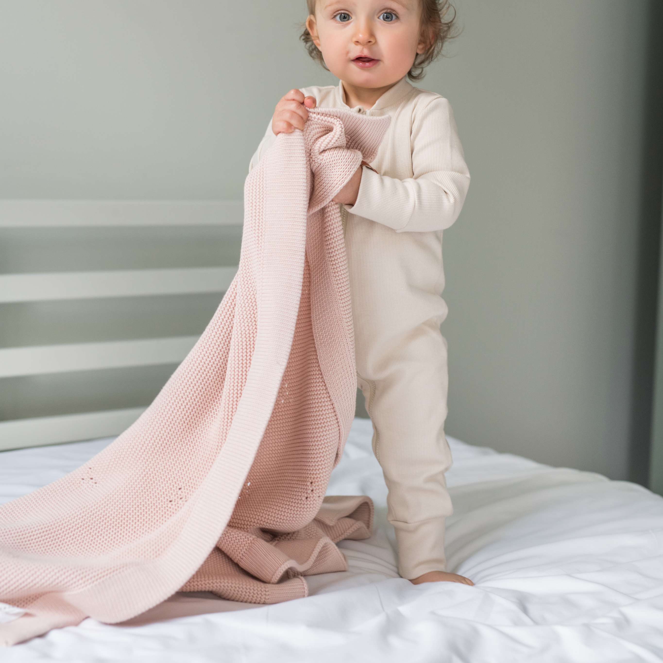 Poofi Kocyk bawełniany Paris brzoskwiniowy 80x100cm