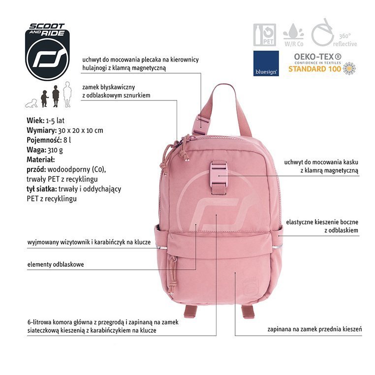 Scoot & Ride Plecak Dziecięcy Rose 1-5 lat