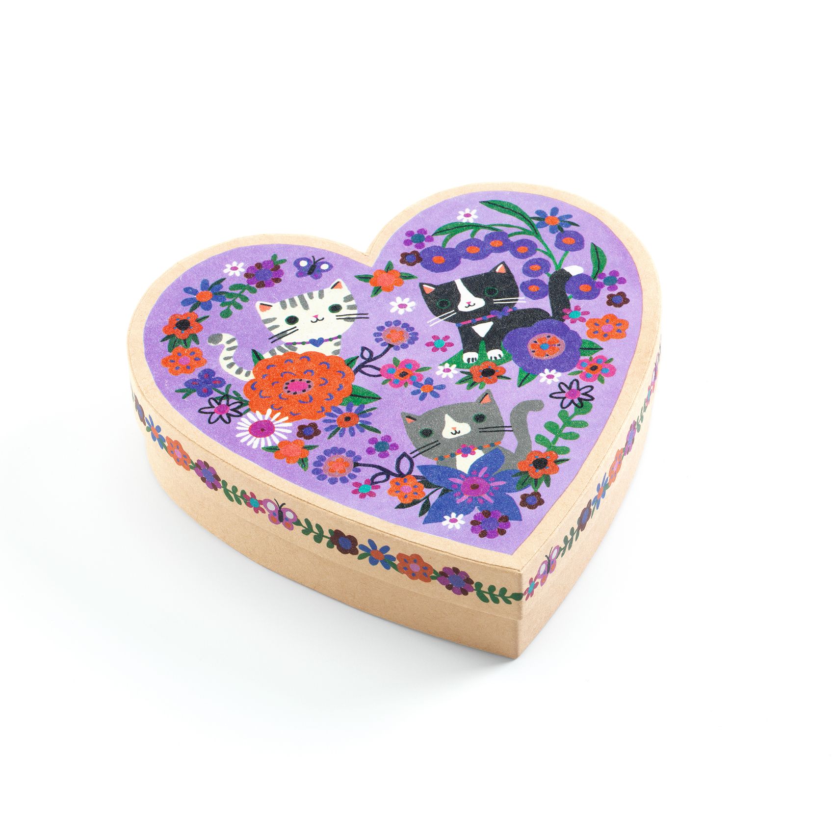 Djeco Bransoletki w Pudełku Serce Kotki Zestaw 4+