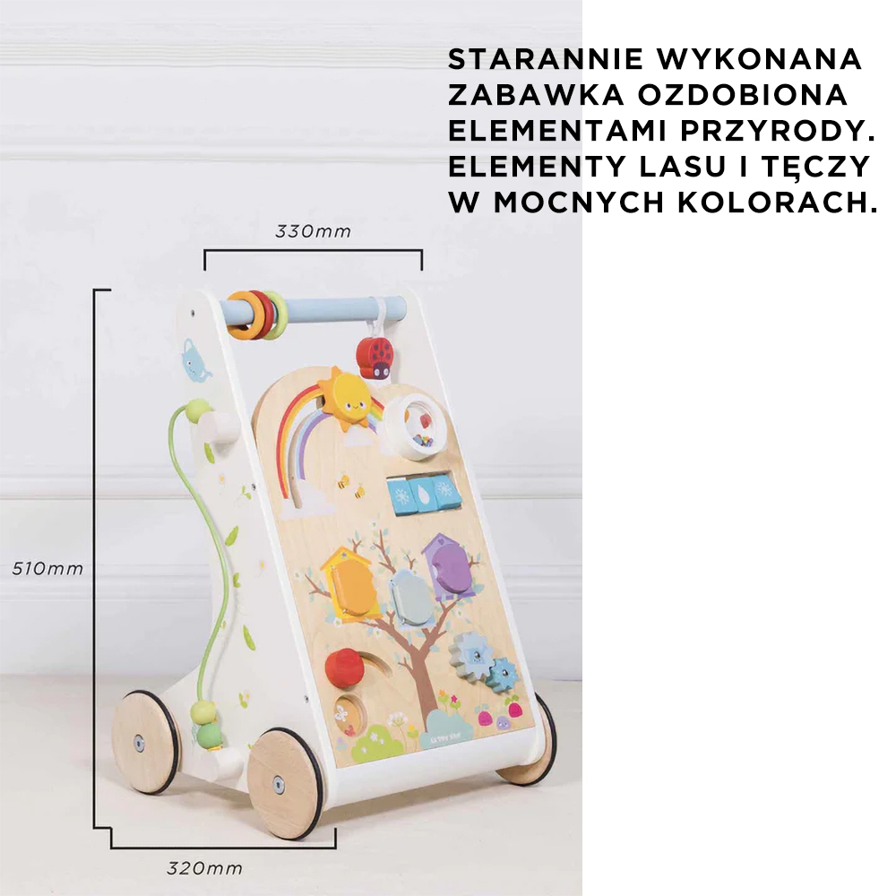 Drewniany chodzik edukacyjny, pchacz, sensoryczna zabawka dzieci Le Toy Van