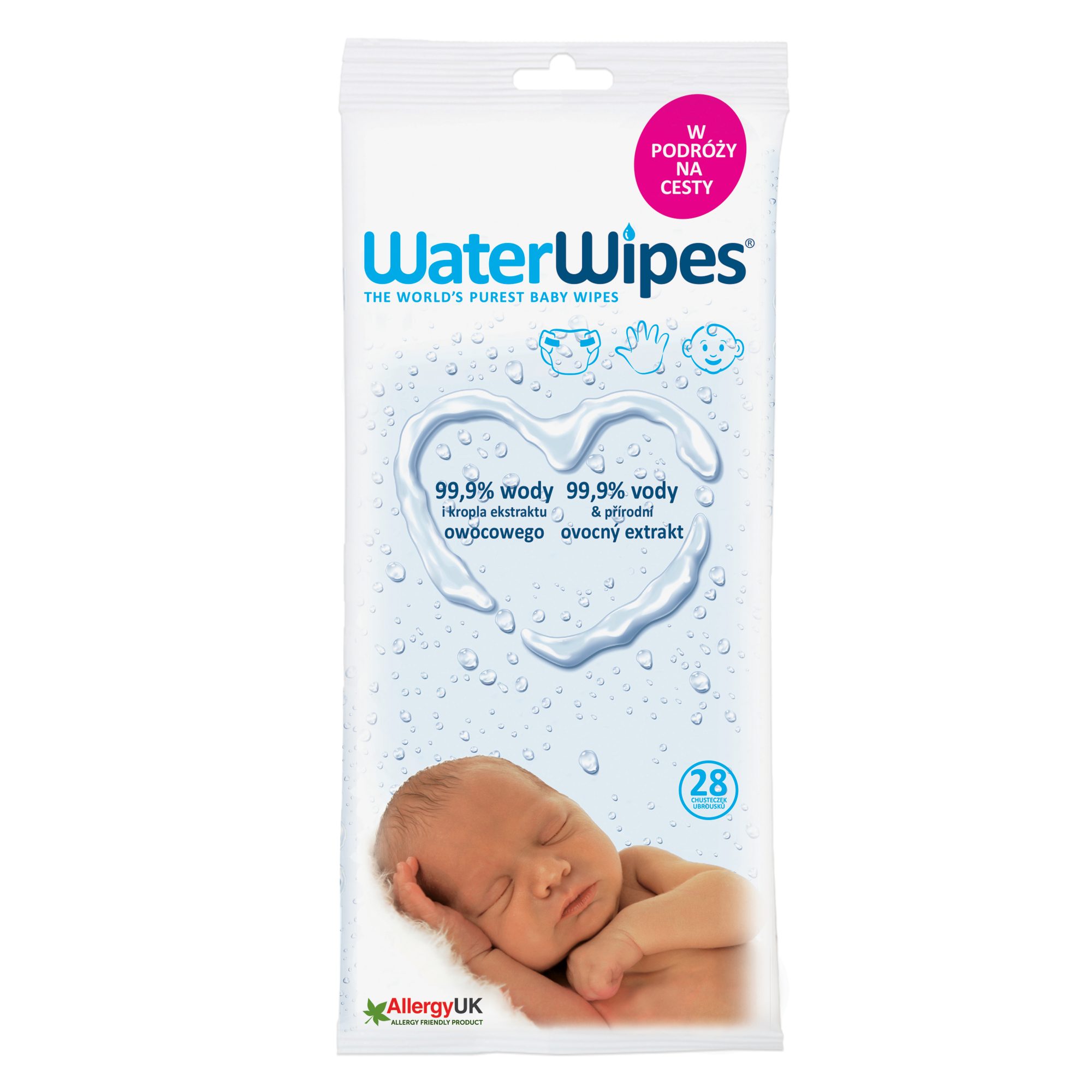 WaterWipes Chusteczki nawilżane 28 szt. od 0+ | Fabryka Wafelków