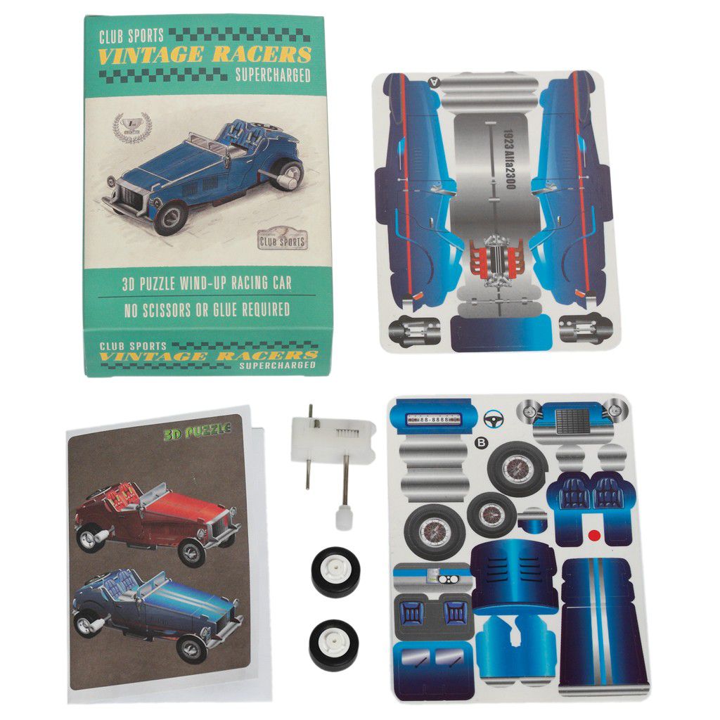 Nakręcany Samochód Wyścigowy Vintage 28el 6+