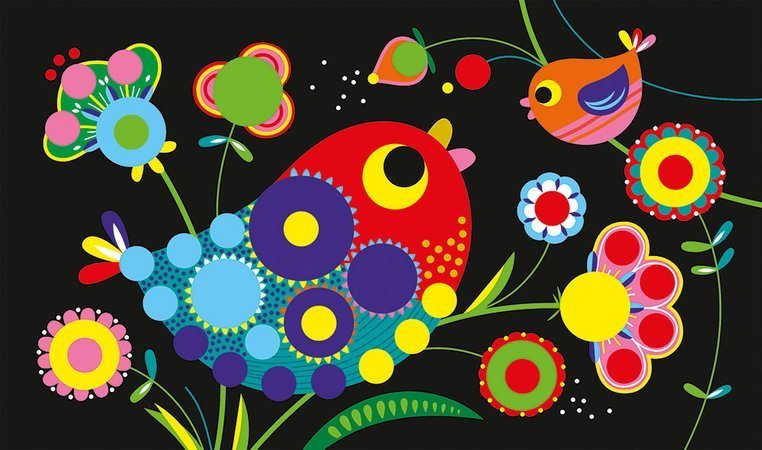 Janod Zestaw kreatywny Okrągłe naklejki Wiosna 3+