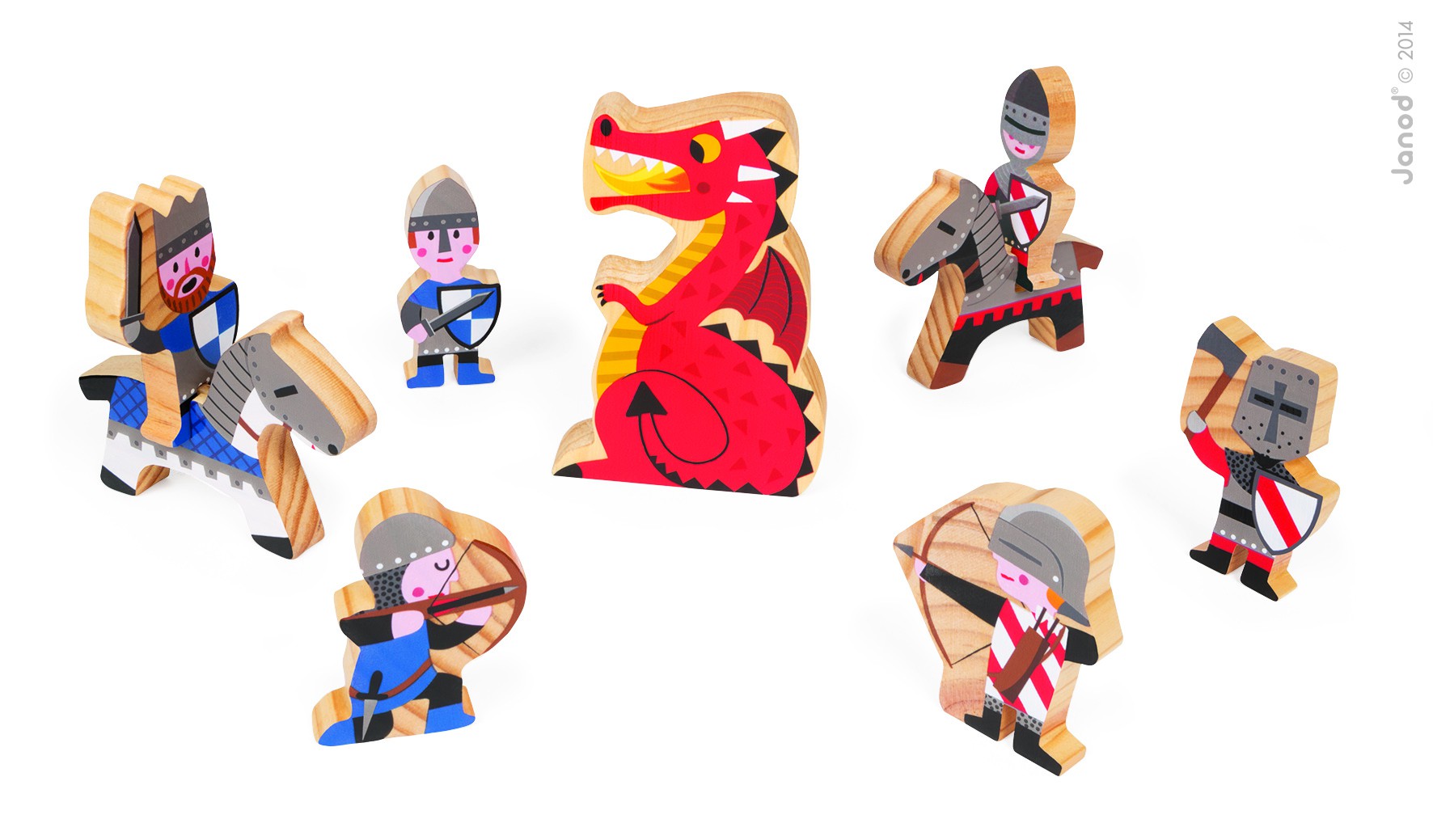 Janod Zamek Rycerski Drewniany z 9 Akcesoriami 3+