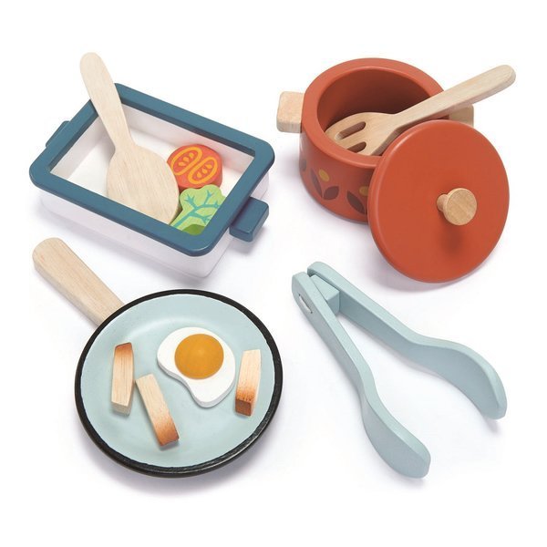 Tender Leaf Toys Zestaw Naczyń Drewnianych 3+ | PS61313