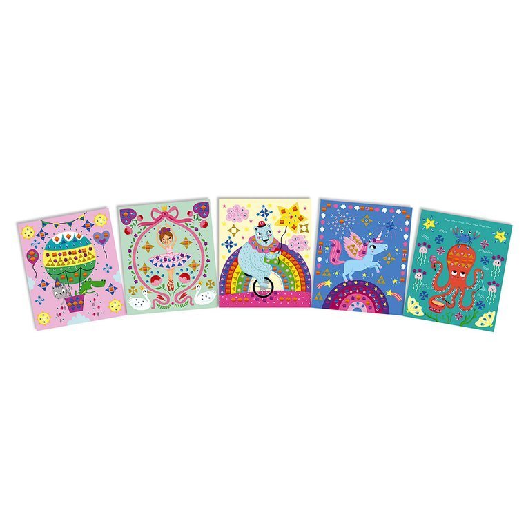 Janod Zestaw Kreatywny Kryształki i Naklejki Fiesta 4+