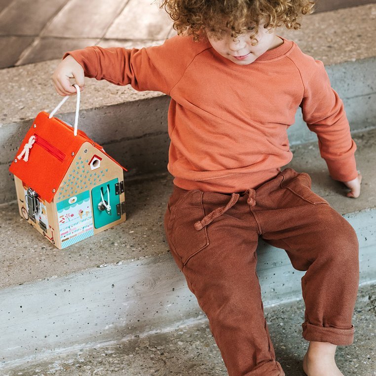 Lilliputiens, Drewniany domek manipulacyjny z zamkami Lisek Włamywacz 3 lata+