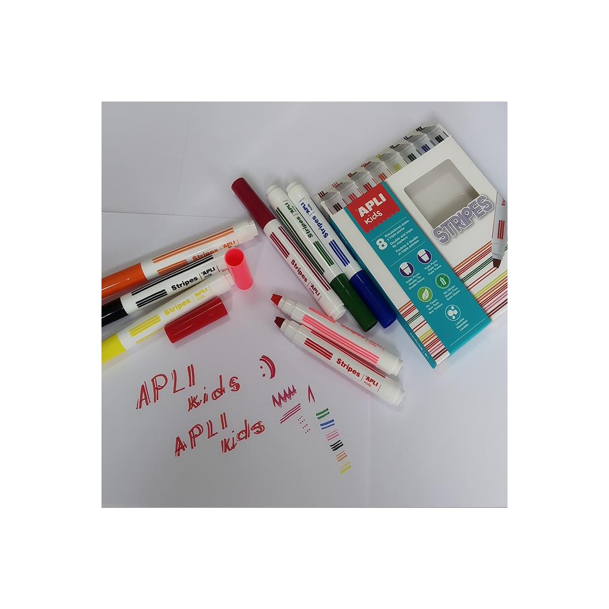 Apli Kids Flamastry do rysowania linii 8 kolorów 3+