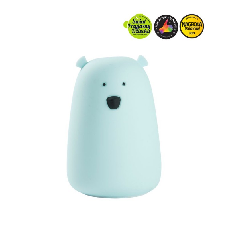 Lampka nocna Miś Rabbit&Friends Niebieska LED 0+