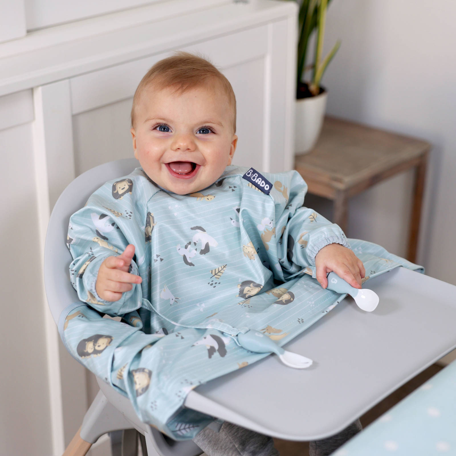 BIBaDO, Wodoodporny śliniak z długim rękawem BLW Arctic