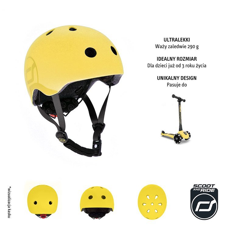 Scoot & Ride Kask S-M Icecream Lemon 3+ LED