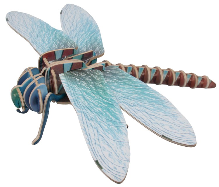 Drewniane Puzzle 3D Zwierzęta Ważka Edukacyjne 3+