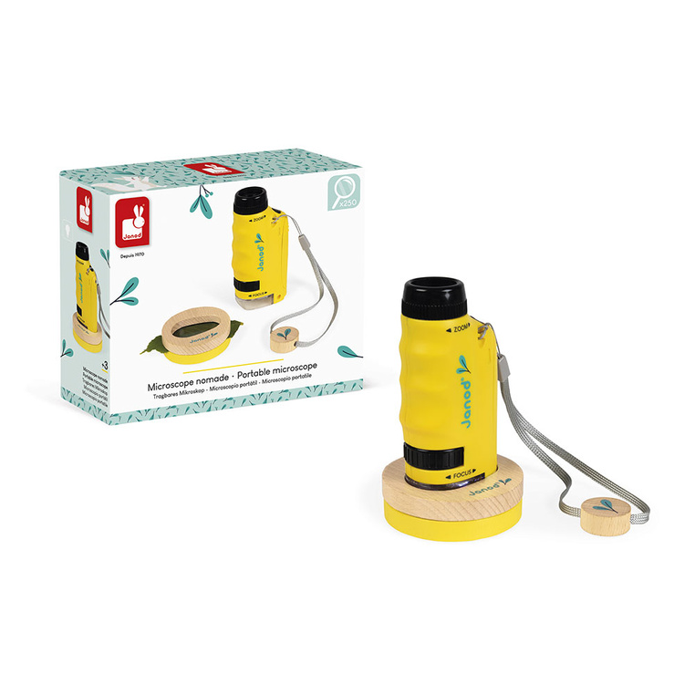 Janod Mikroskop Kieszonkowy dla Dzieci 50x–250x Przenośny 3+