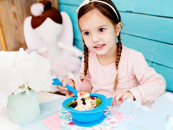 KIDodo Silikonowa Łyżeczka Niebieska Rybka 6m+