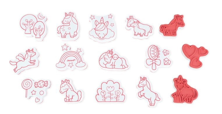 Janod Stempelki Jednorożce Zestaw Kreatywny 3+