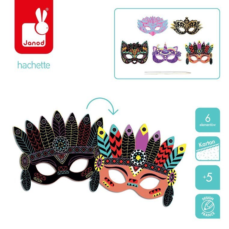 Janod Zestaw Kreatywny Maski Karnawałowe 5+