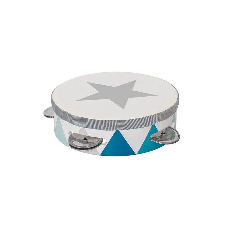 JaBaDaBaDo Tamburyno Drewniane Pastelowy Niebieski 3+