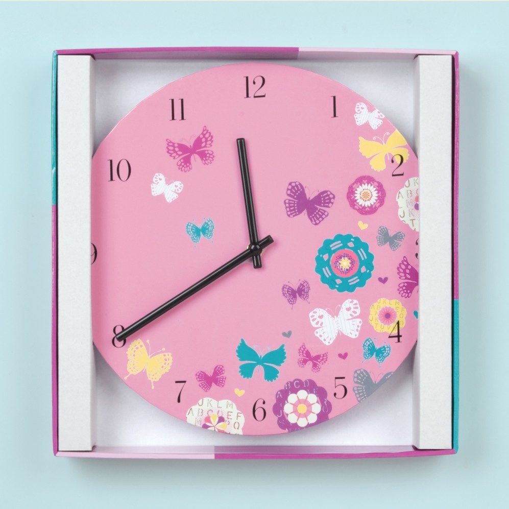 MUDPUPPY Zegar ścienny - Motyle