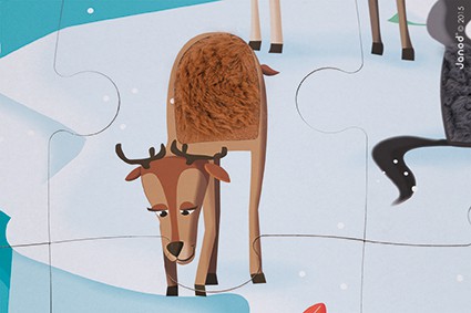 Janod Puzzle Sensoryczne Lodowa Kraina 20el 3+