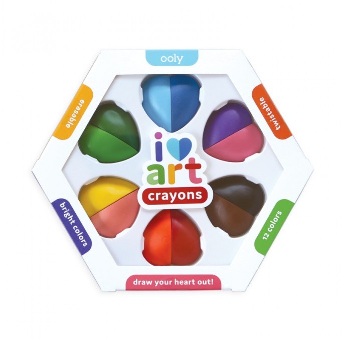Ooly Kredki Dwukolorowe Serca 6 szt. 3+