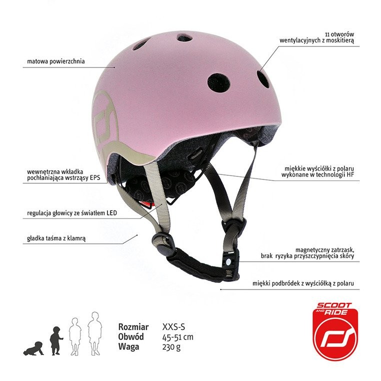 Scoot & Ride Kask dziecięcy 1-5 lat Rose