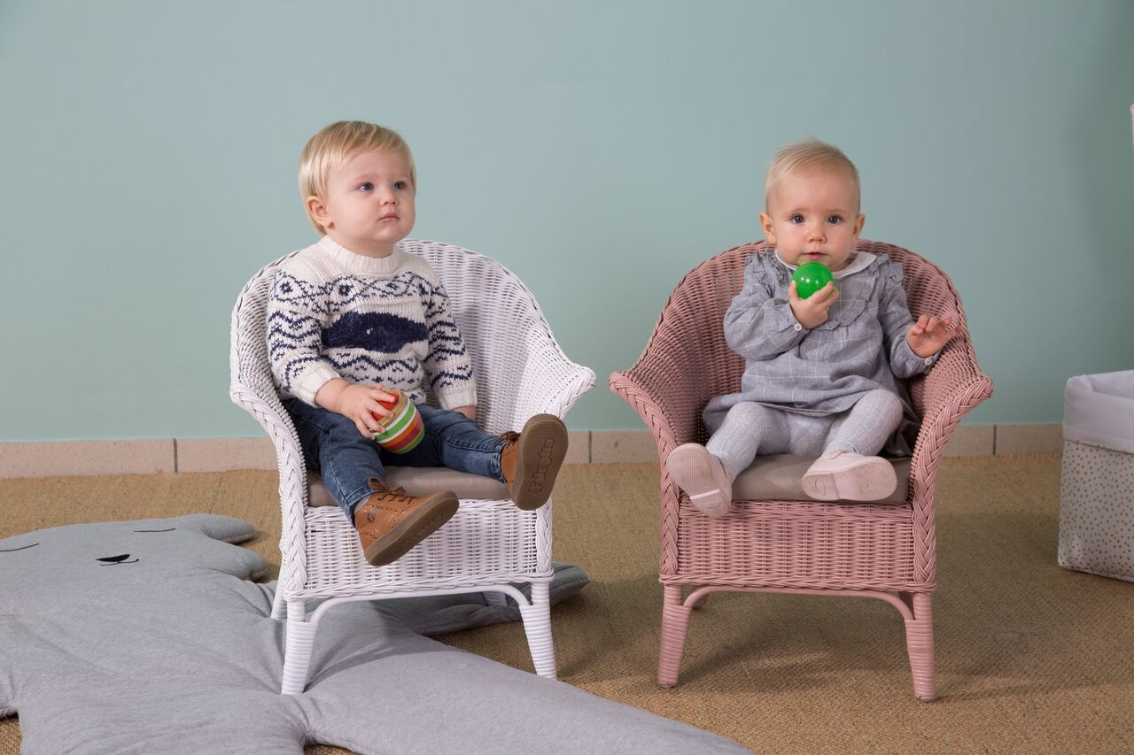 CHILDHOME, fotel wiklinowy dziecięcy MIMO nude