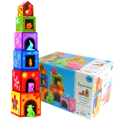 Djeco Klocki Topanimo Domki 6 szt. 18m+