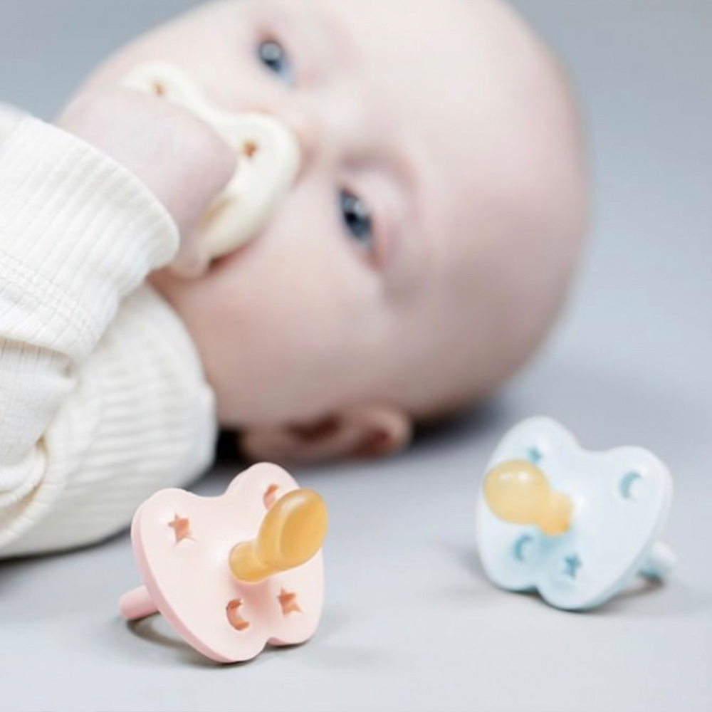 Hevea Okrągły smoczek kauczukowy Mellow Mint 0-3 msc