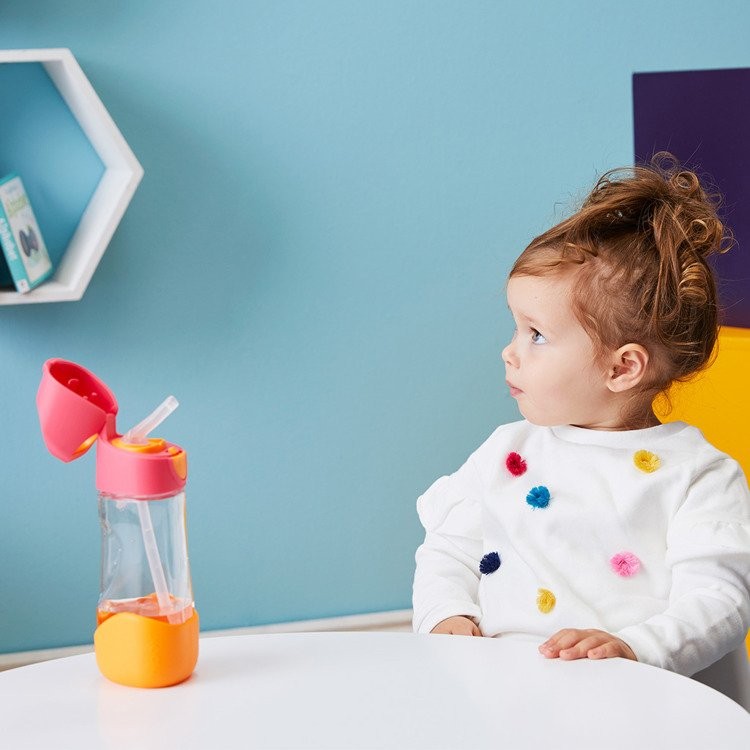 B.Box Tritanowa butelka ze słomką 450 ml, lemon sherbet 9m+