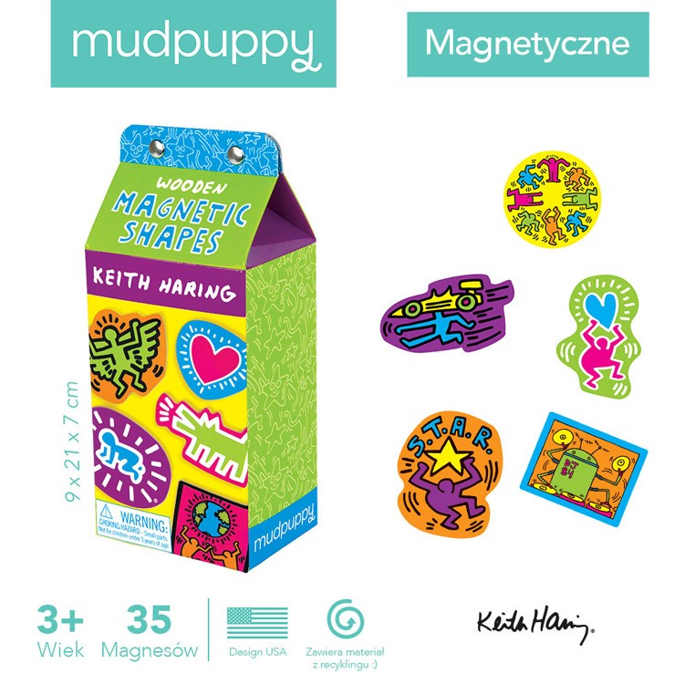 Mudpuppy Drewniane Magnesy Keith Haring 35el 3+