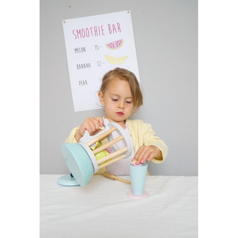 Drewniany blender z owocami JaBaDaBaDo - zestaw do koktajli 3+