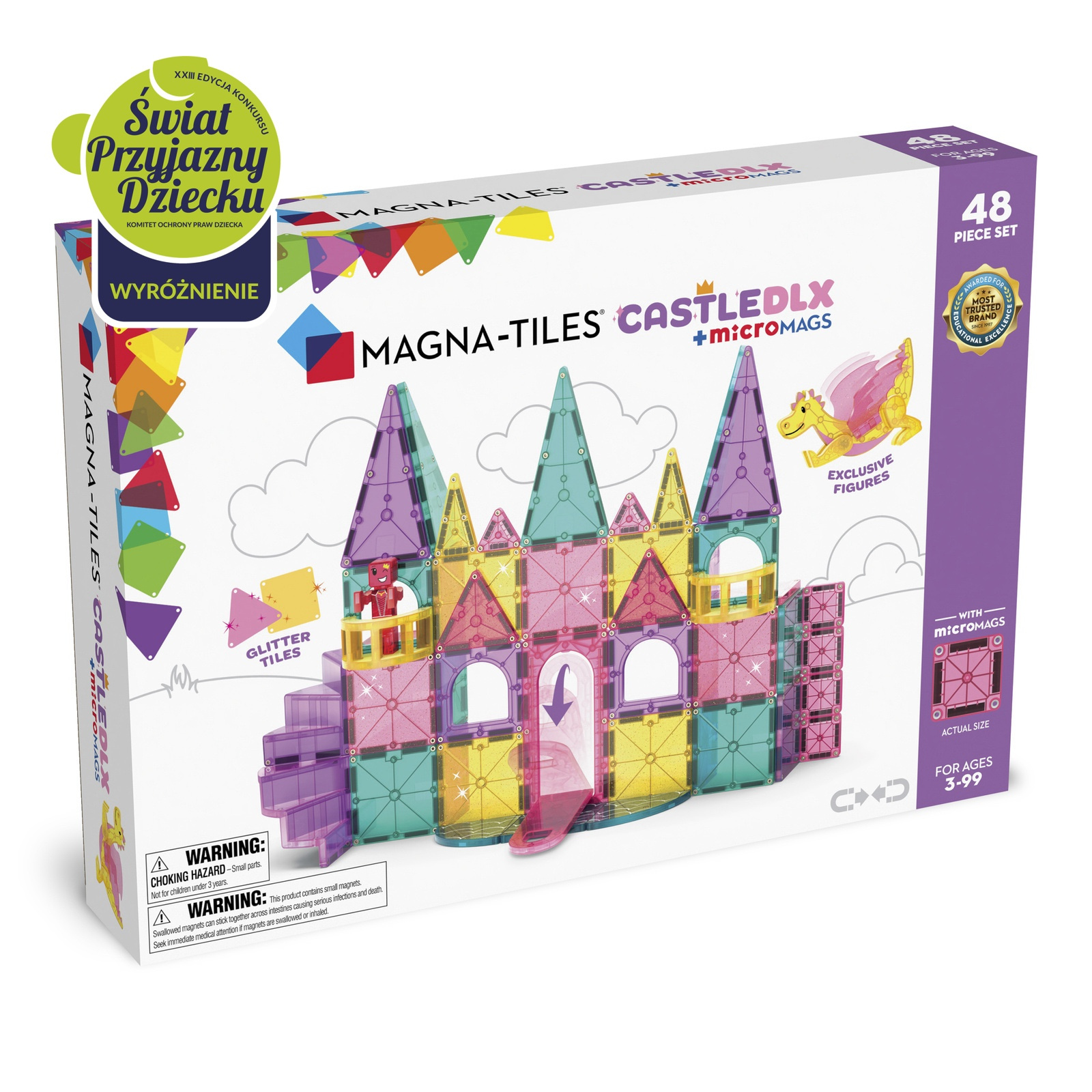 Magna-Tiles Klocki Magnetyczne z Mostem i Smokiem 48el 3+