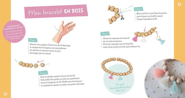 Auzou Zestaw Bransoletek DIY Boho Pastel 7+