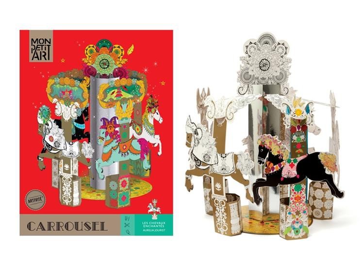 Janod Karuzela z Konikami DIY 7+ | Kreatywny Zestaw