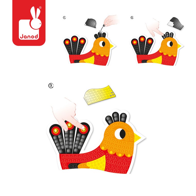 Janod Zestaw Artystyczny Mozaika Dzień na Farmie 4+