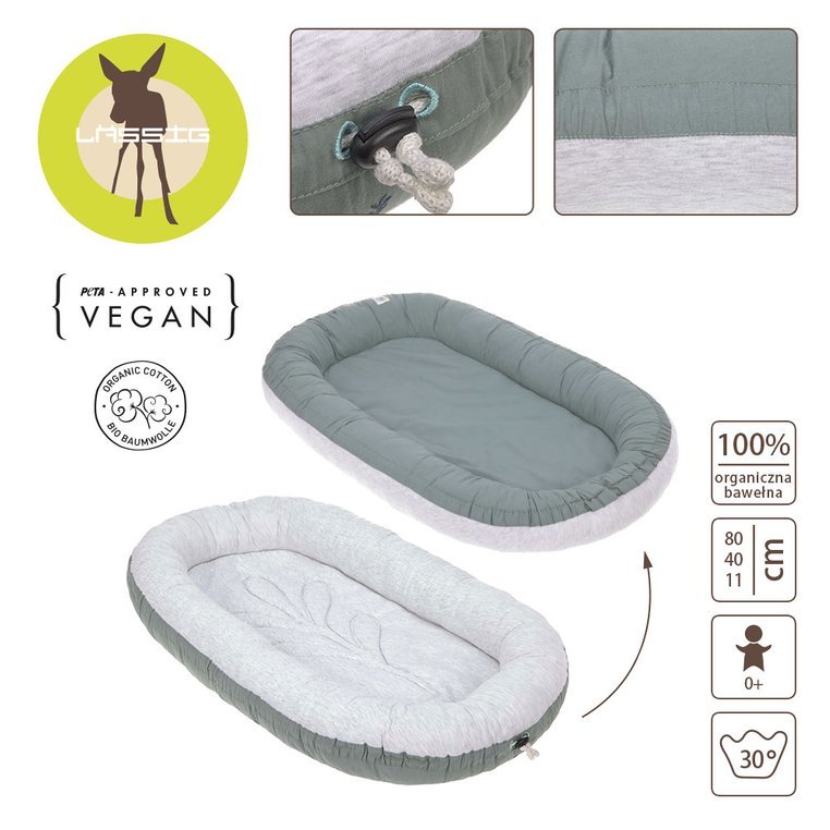 Lassig Kokon Niemowlęcy Cozy Home szarozielony 0+
