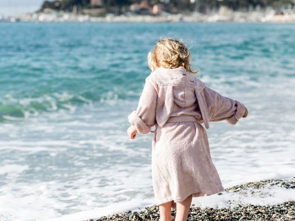 Bamboom - Szlafrok Bambusowy z Kapturkiem i Uszami, Różowy, 2-4l