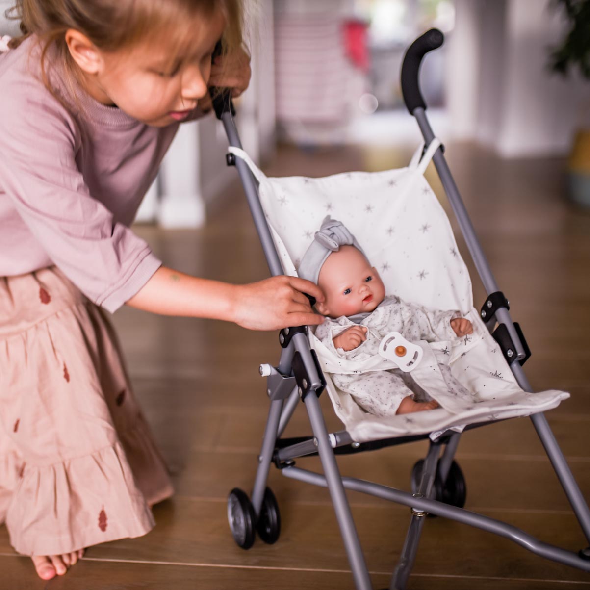 Barrutoys, Wózek spacerówka Różowy w gwiazdki