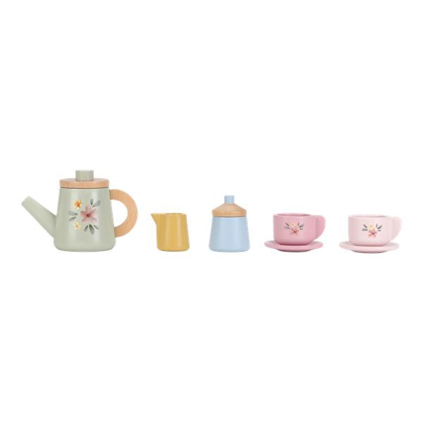 Little Dutch – Drewniany zestaw do herbaty Tea Set FSC – zestaw do zabawy w dom 2+