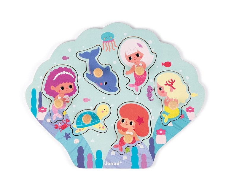 Janod, Puzzle drewniane Wesołe Syrenki