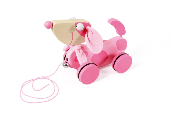 Duży różowy piesek LILY do ciągnięcia 1+