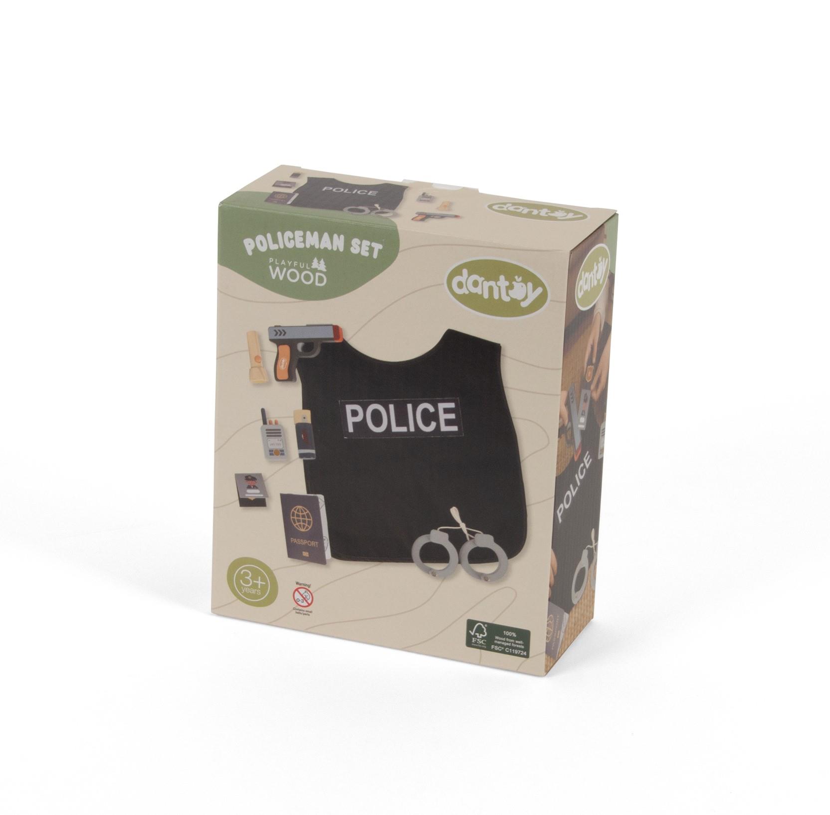 Dantoy Zestaw Mały Policjant Drewniane Akcesoria 3+