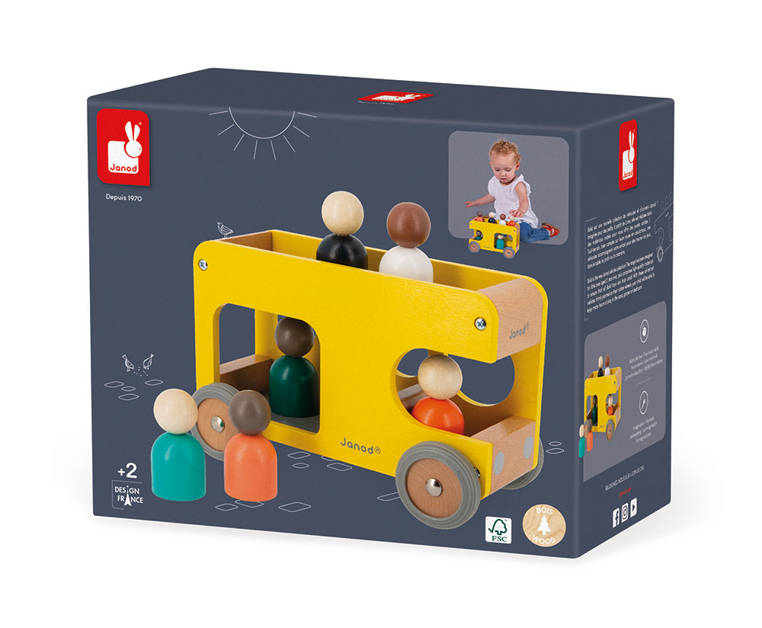 Janod Autobus Szkolny Drewniany 2+