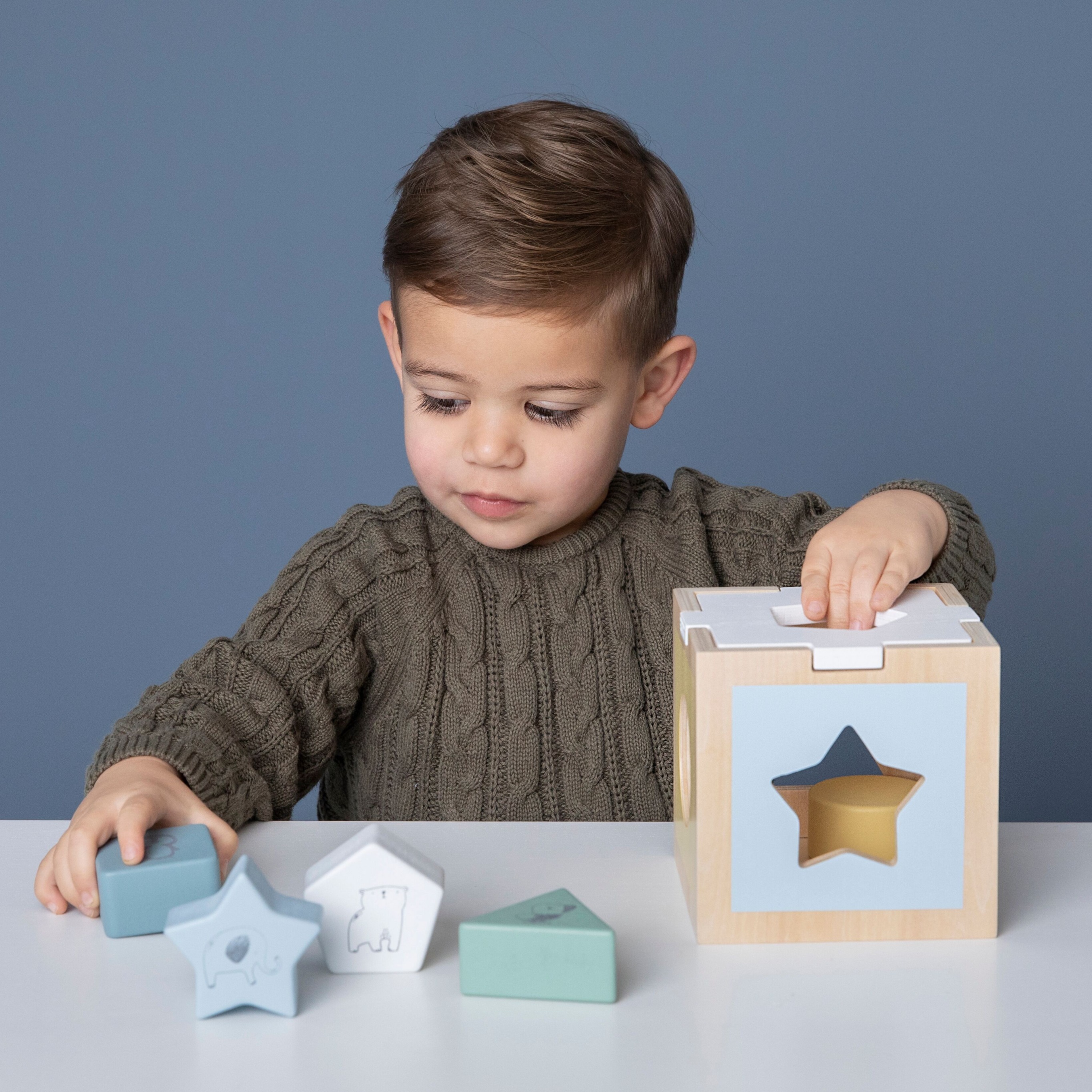 Little Dutch Sorter Kształtów Zoo Błękit 12m+