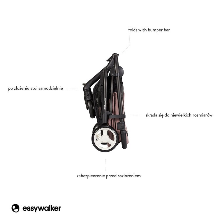 Easywalker, Charley Wózek głęboko-spacerowy Desert Pink (zawiera stelaż i siedzisko z budką)