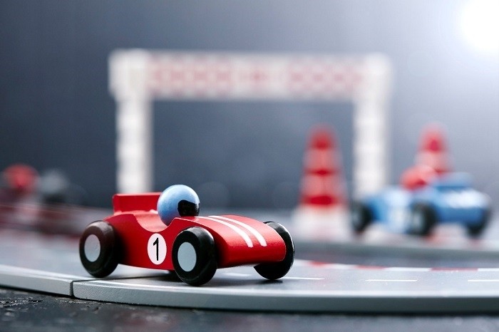 Kids Concept Tor Wyścigowy Blue Drewniany 3+ lat